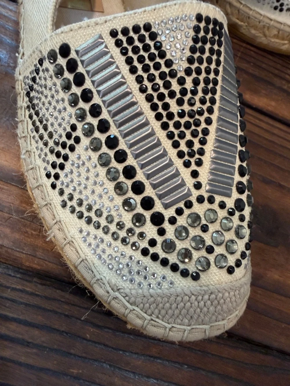 Vidorreta Spain Espadrille Slip-On with  Stud Detailing